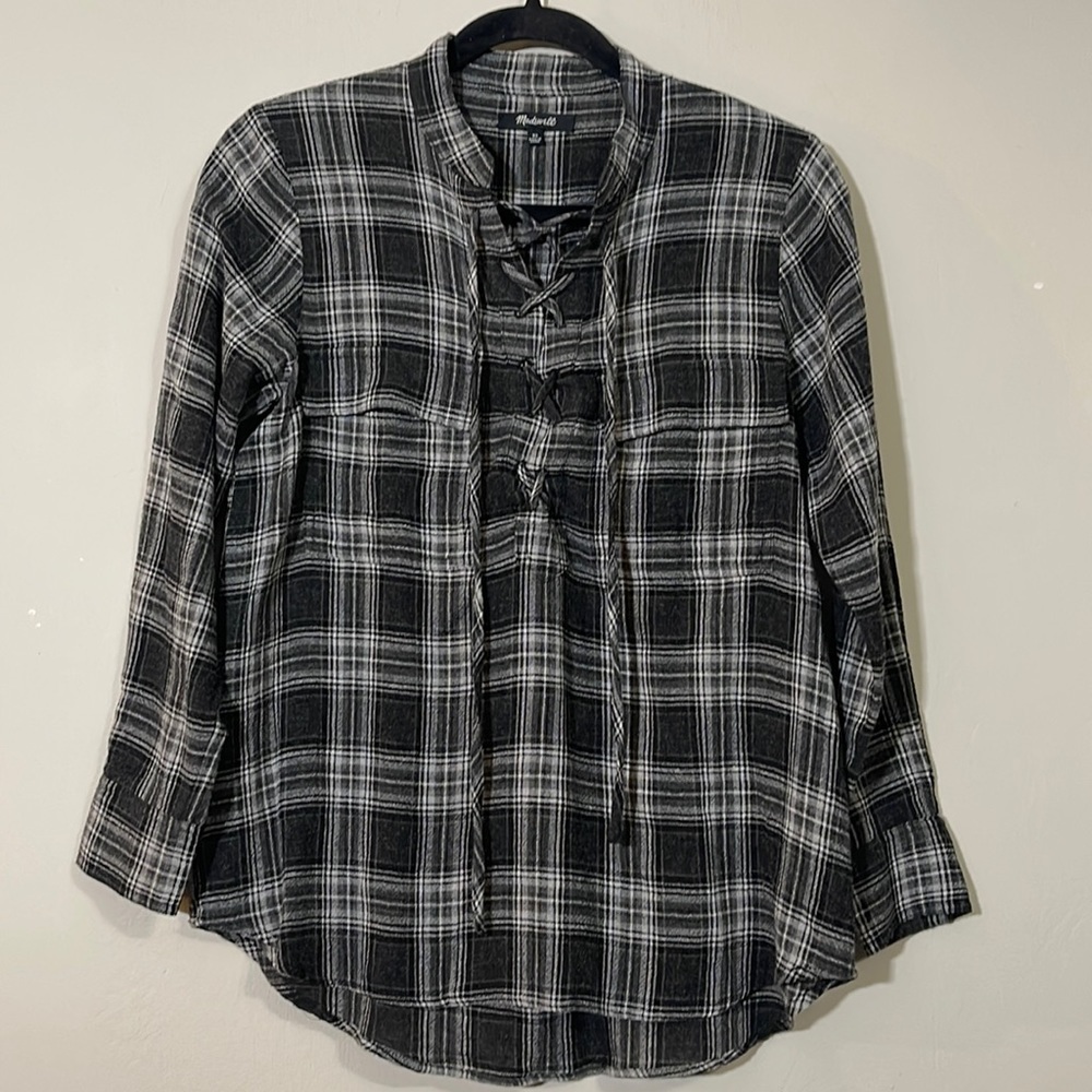 Madewell Plaid Pullover Top Size XS